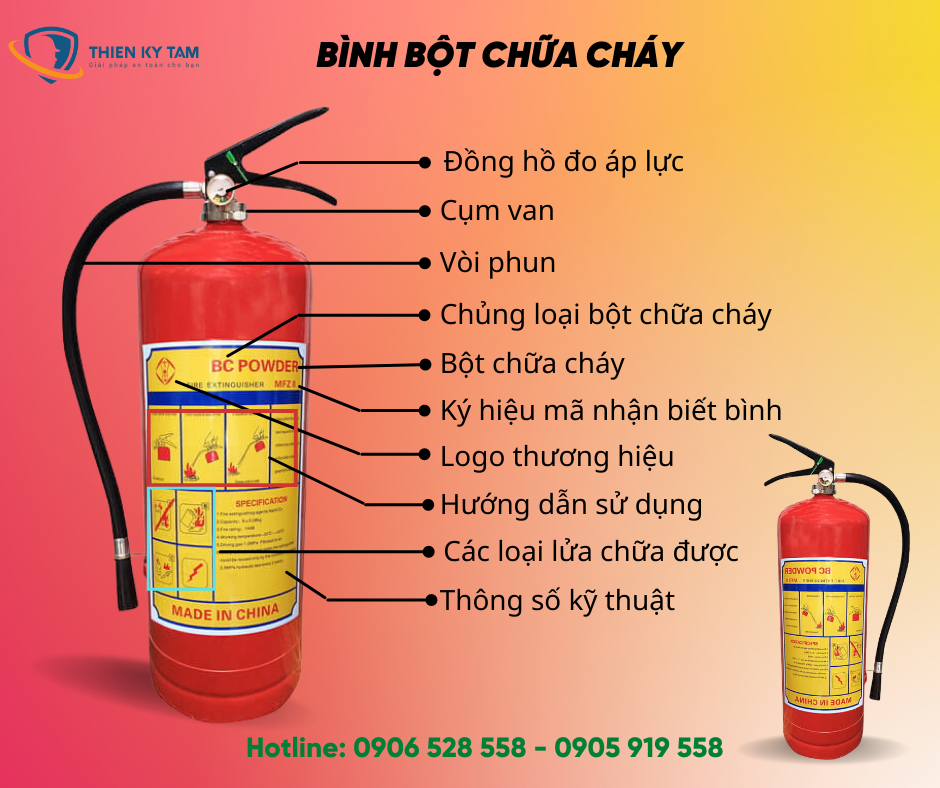 Bình chữa cháy bột  - Thiên Kỳ Tâm